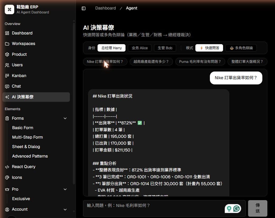 Mode A 快速問答介面