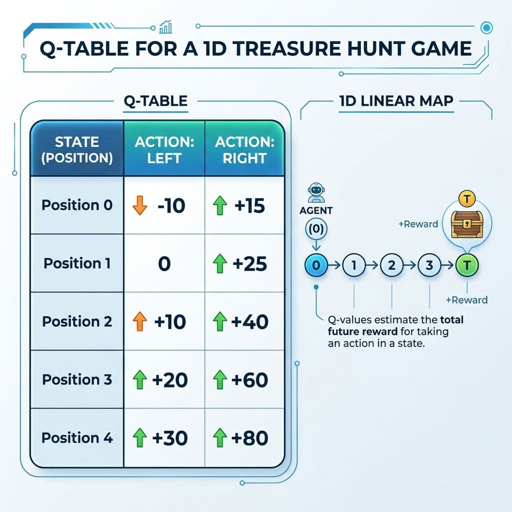 Q-Table Treasure Hunt Visualization