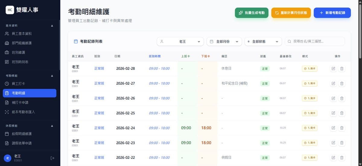 痛點一圖：紙本打卡核對